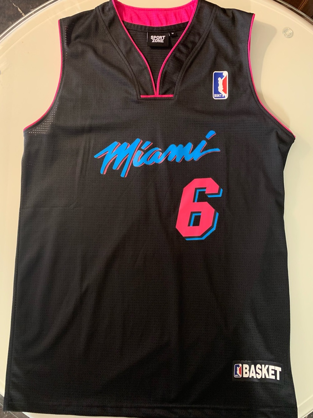 Miami Heat “Vice City” LeBron Retired #6  Basketball Jersey M